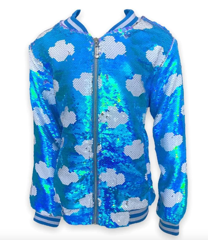 Up in the Clouds Sequin Bomber