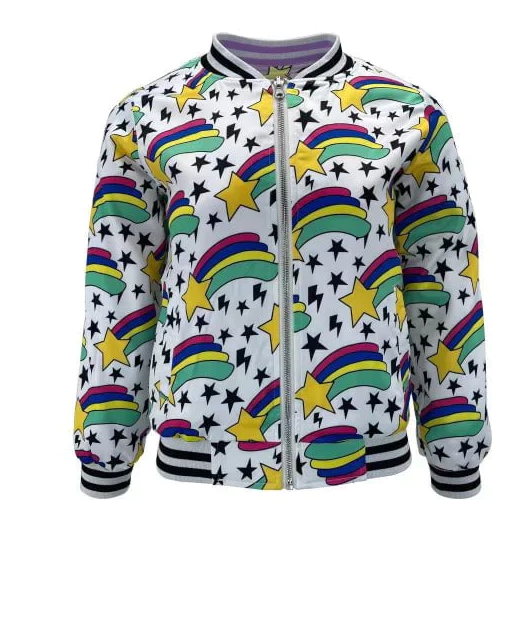 Shooting Star Reversible Satin Bomber