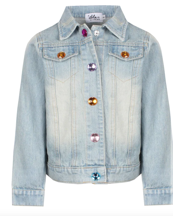 Rainbow Pearl Denim Jacket