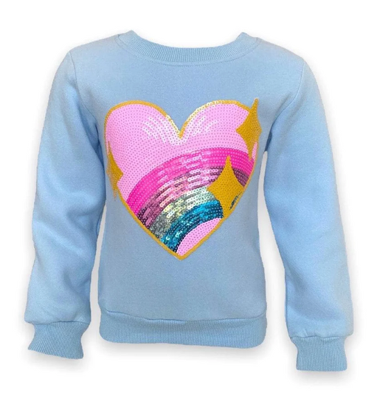 Rainbow Sparkle Heart Sweatshirt