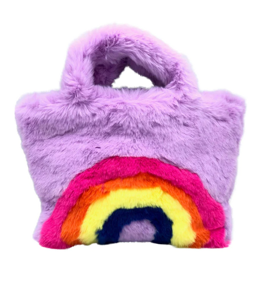 Purple Fuzzy Rainbow Purse