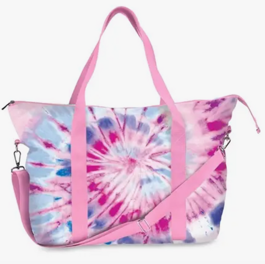 Tie Dye Razzy Canvas Weekender Tote