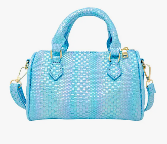 Teal Rainbow Duffle Handbag
