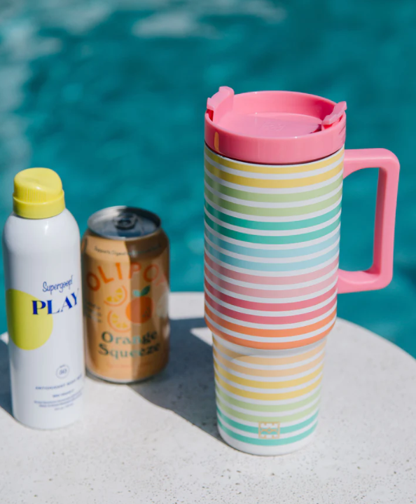 To-Go Handle 30oz Tumbler | Sunset Stripe