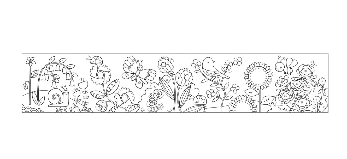 Flower Garden Mini Coloring Roll