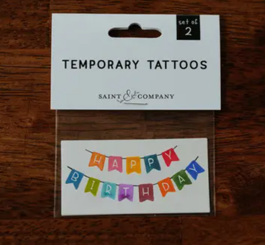 Happy Birthday Temporary Tattoos