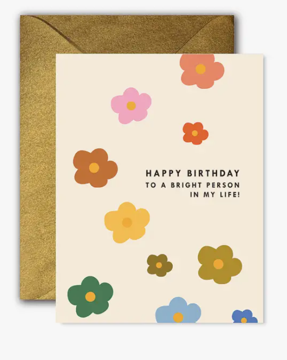 Mod Floral Bright Person Birthday Card