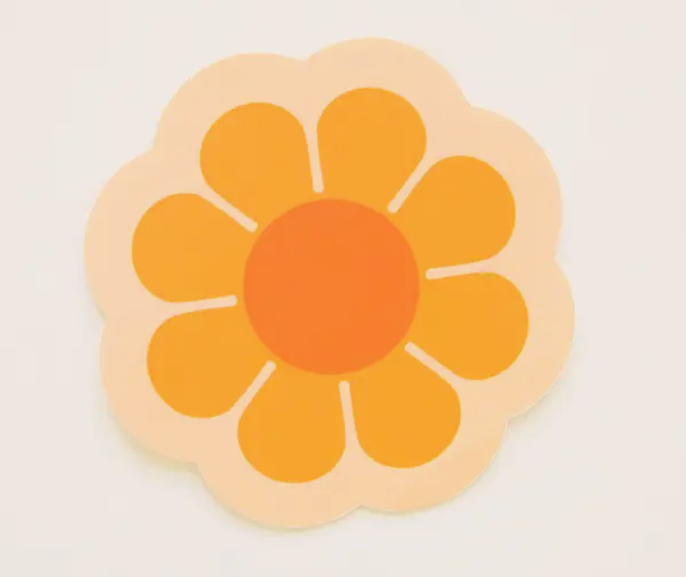 Orange Flower Bus Sticker