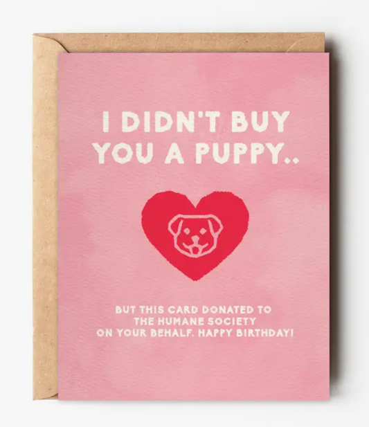 Charitable Puppy Birthday Card