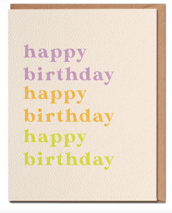 Simple Colorful Happy Birthday Card