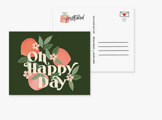 Oh Happy Day Peaches Postcard