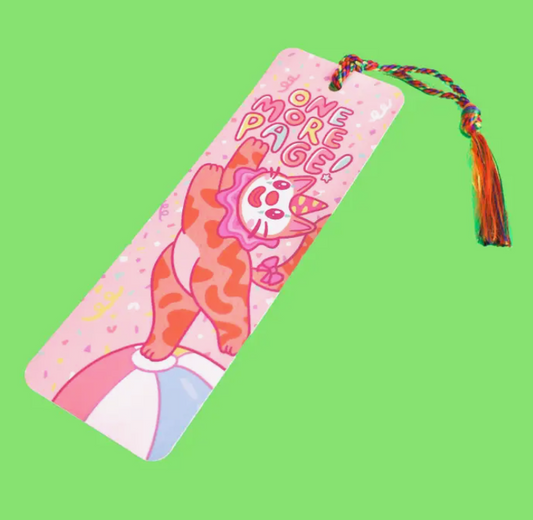 One More Page Clown Cat Bookmark