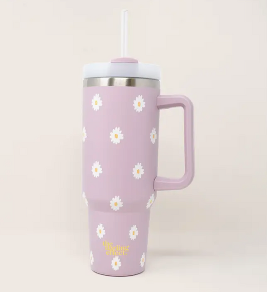 Lilac Dancing Daisy 40oz Tumbler