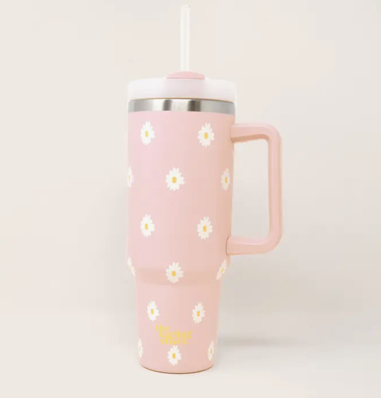 Pink Dancing Daisy 40oz Tumbler