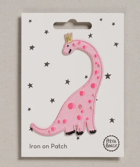 Pink Dinosaur Iron on Patch