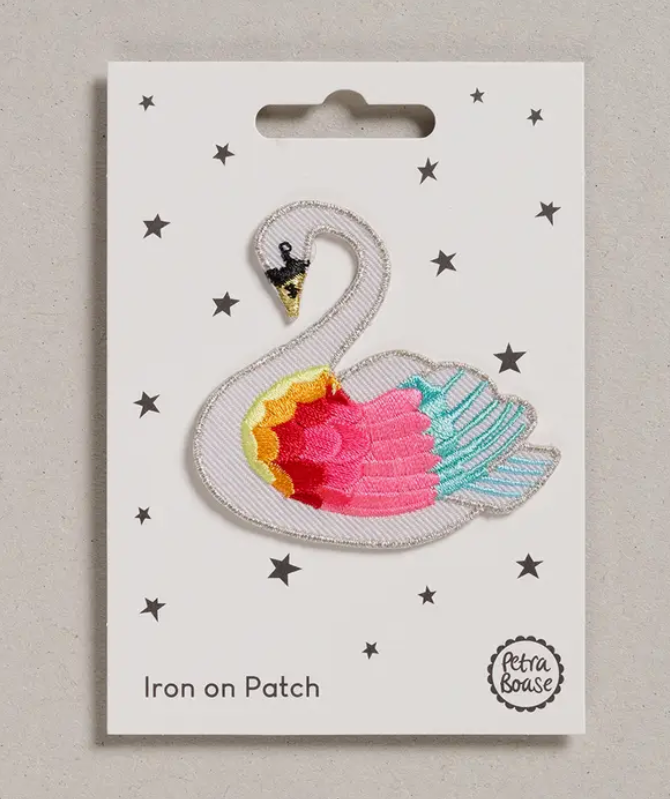 Rainbow Swan Iron on Patch