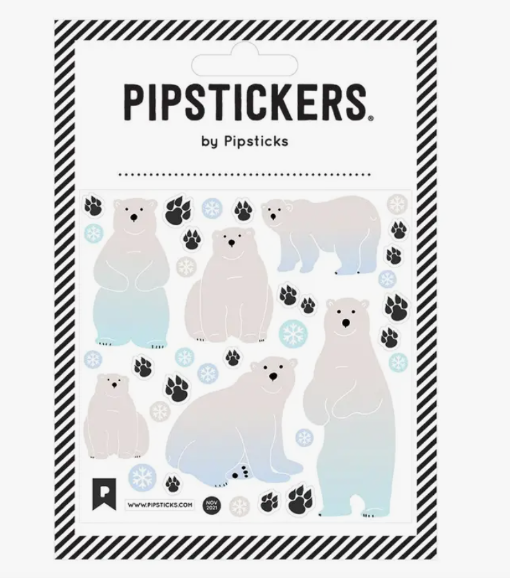 Fuzzy Polar Bears Stickers