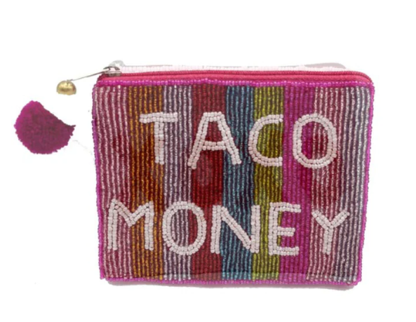 Taco Money Beaded Pouch