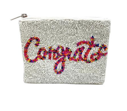 Congrats Beaded Pouch