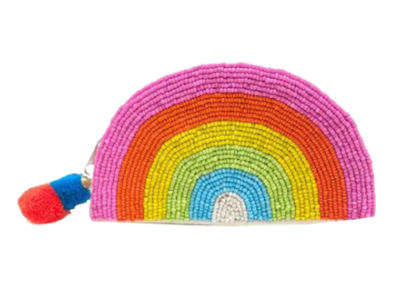 Rainbow Beaded Pouch