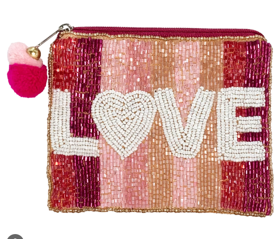 Blah Blah Blah Beaded Pouch