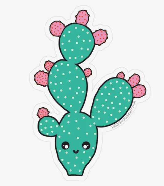 Kawaii Paddle Cactus Sticker