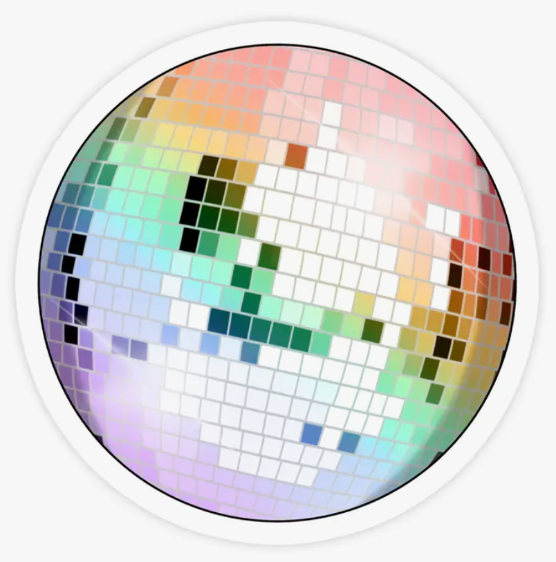 Pride Rainbow Disco Ball Sticker