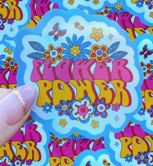 Flower Power Holographic Sticker