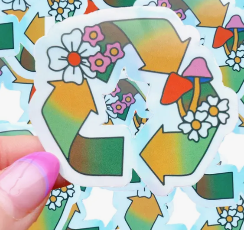 Recycle Symbol Holographic Sticker