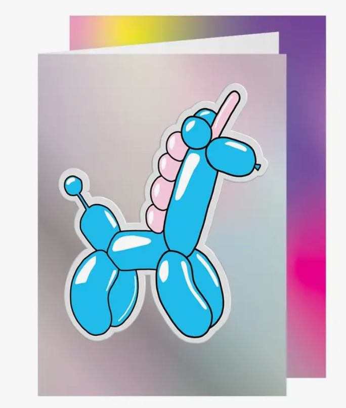 Big Puffy Balloon Animal Sticker Card