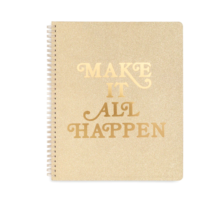 Large Gold Make It All Happen Notebook