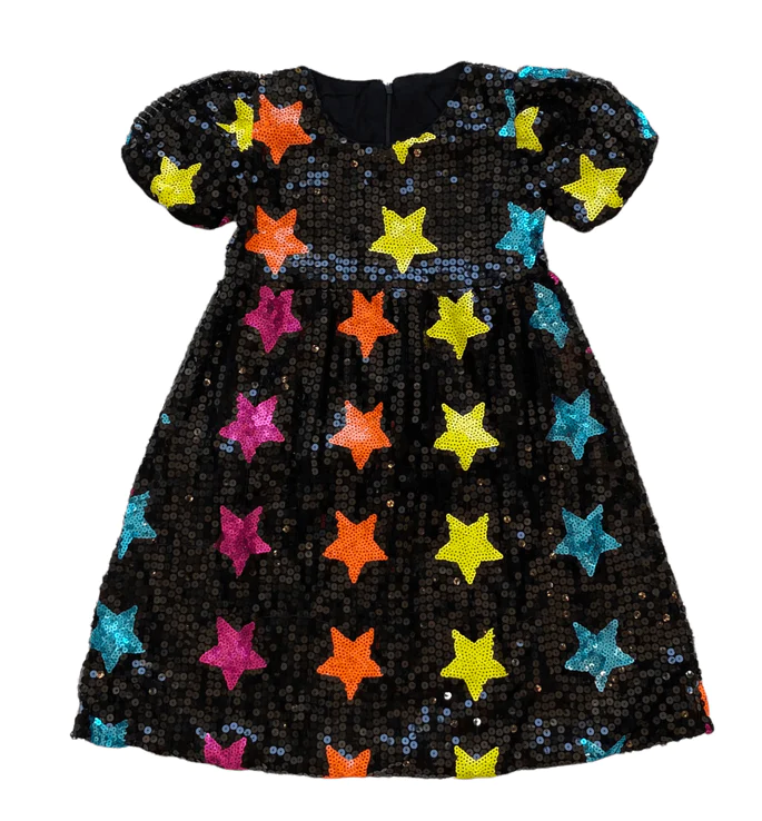 Black Sequin Stars Dress