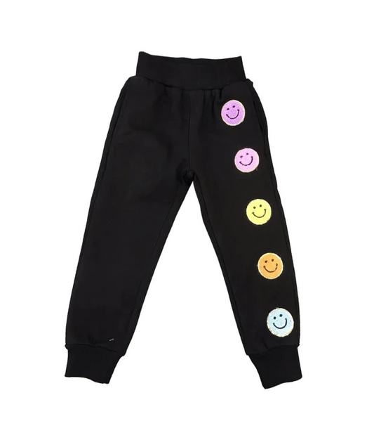 Smiley Emoji Black Joggers