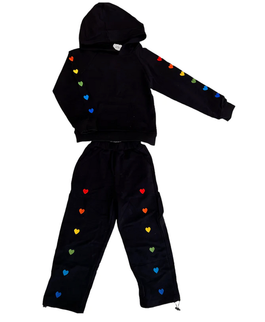 Black Rainbow Heart Track Set