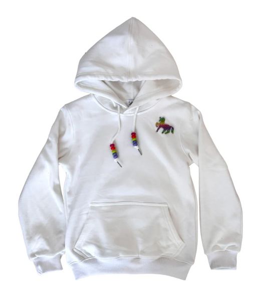 Rainbow Heart White Hoodie