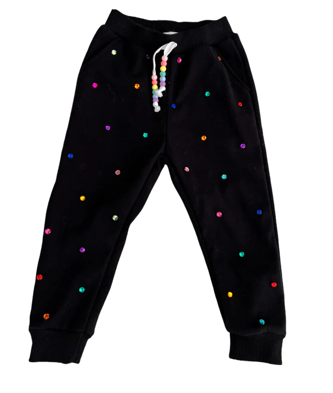 Rainbow Gem Black Joggers