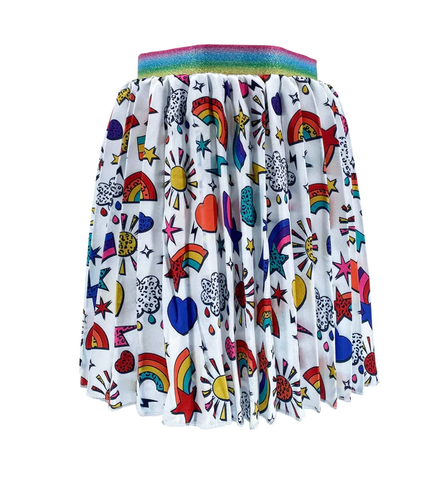 Happy Graffiti Pleated Skirt