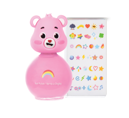 Pink Care Bear Nail Polish & Stickers