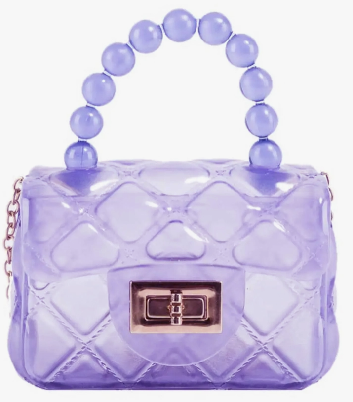 Purple Mini Jelly Purse w/Gold /Chain