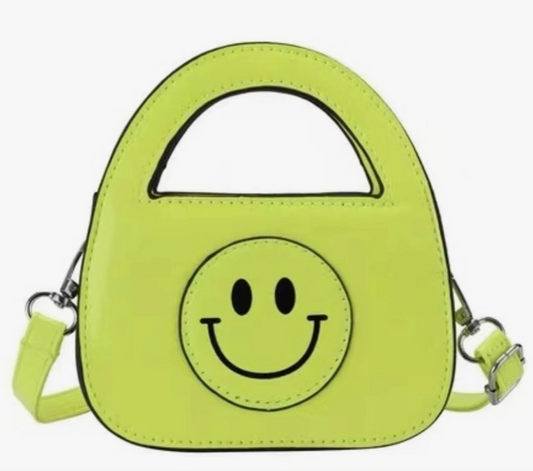 Yellow Mini Neon Smiley Face Purse