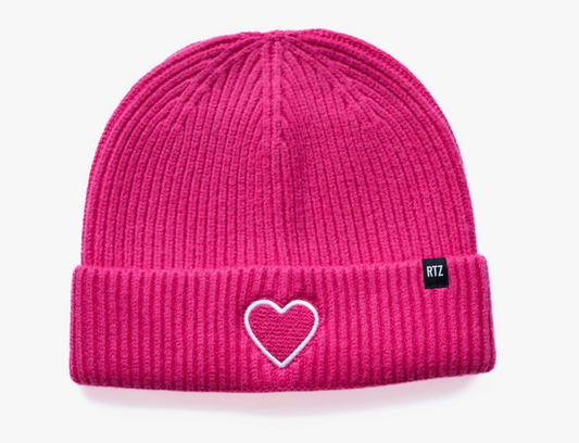 Magenta Heart Beanie