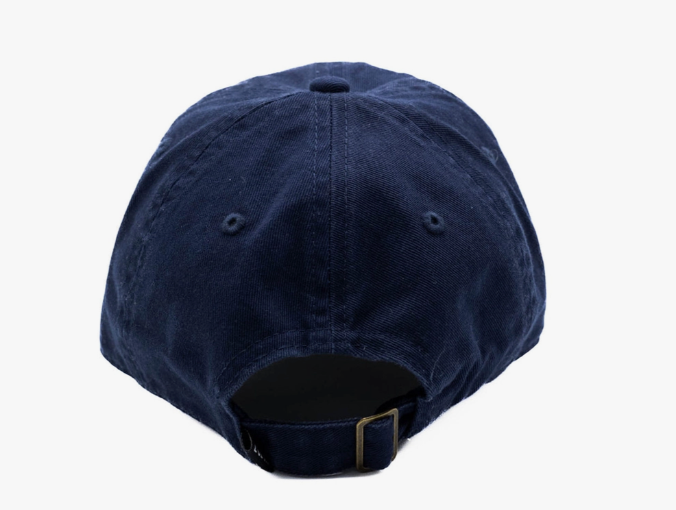 Navy Terry Hat | White Flower