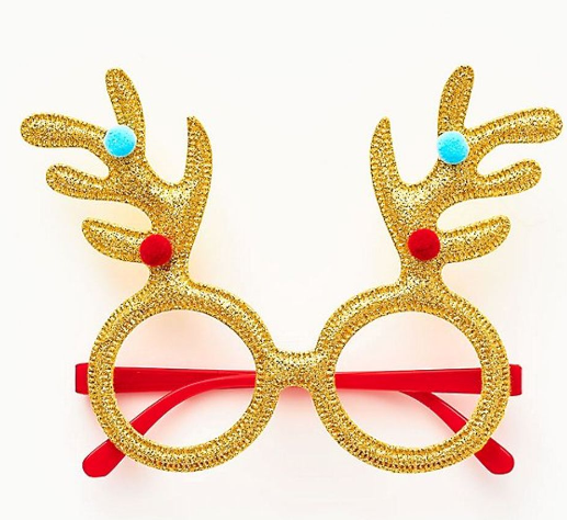 Gold Reindeer Glasses