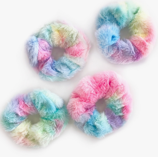 Tie Dye Furry Scrunchies