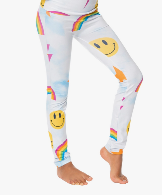 Cloud Tie Dye w/Icons Print Leggings (7-10)