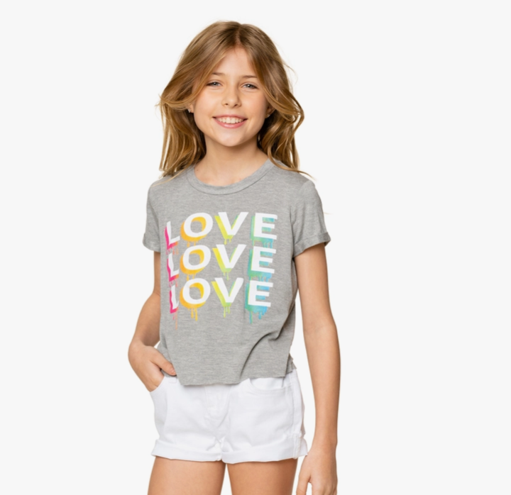 Heather Gray Love Love Love Crop