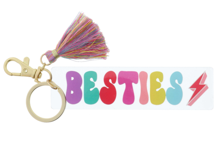 Besties Keychain w/Tassel