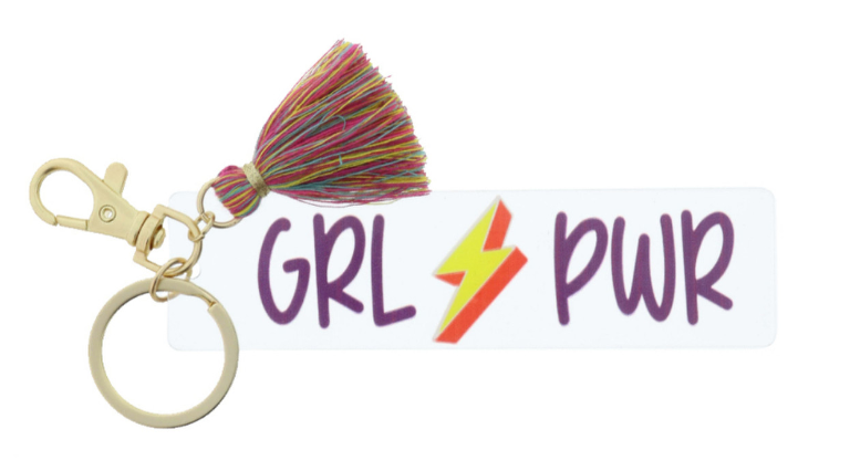 Grl Pwr Keychain w/Tassel