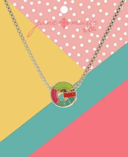 Enamel Color Block Initial Necklace | G