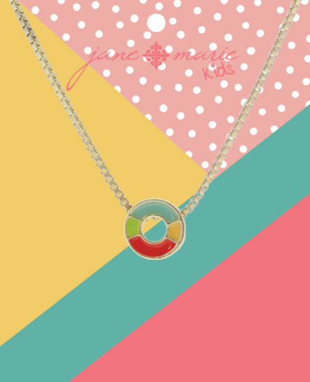 Enamel Color Block Initial Necklace | O